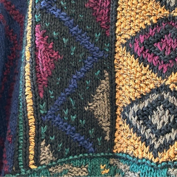 Northern Isle VTG Men’s Knit Sweater Large Hand Knit Artsy Retro 80s Grandpa - Picture 9 of 12